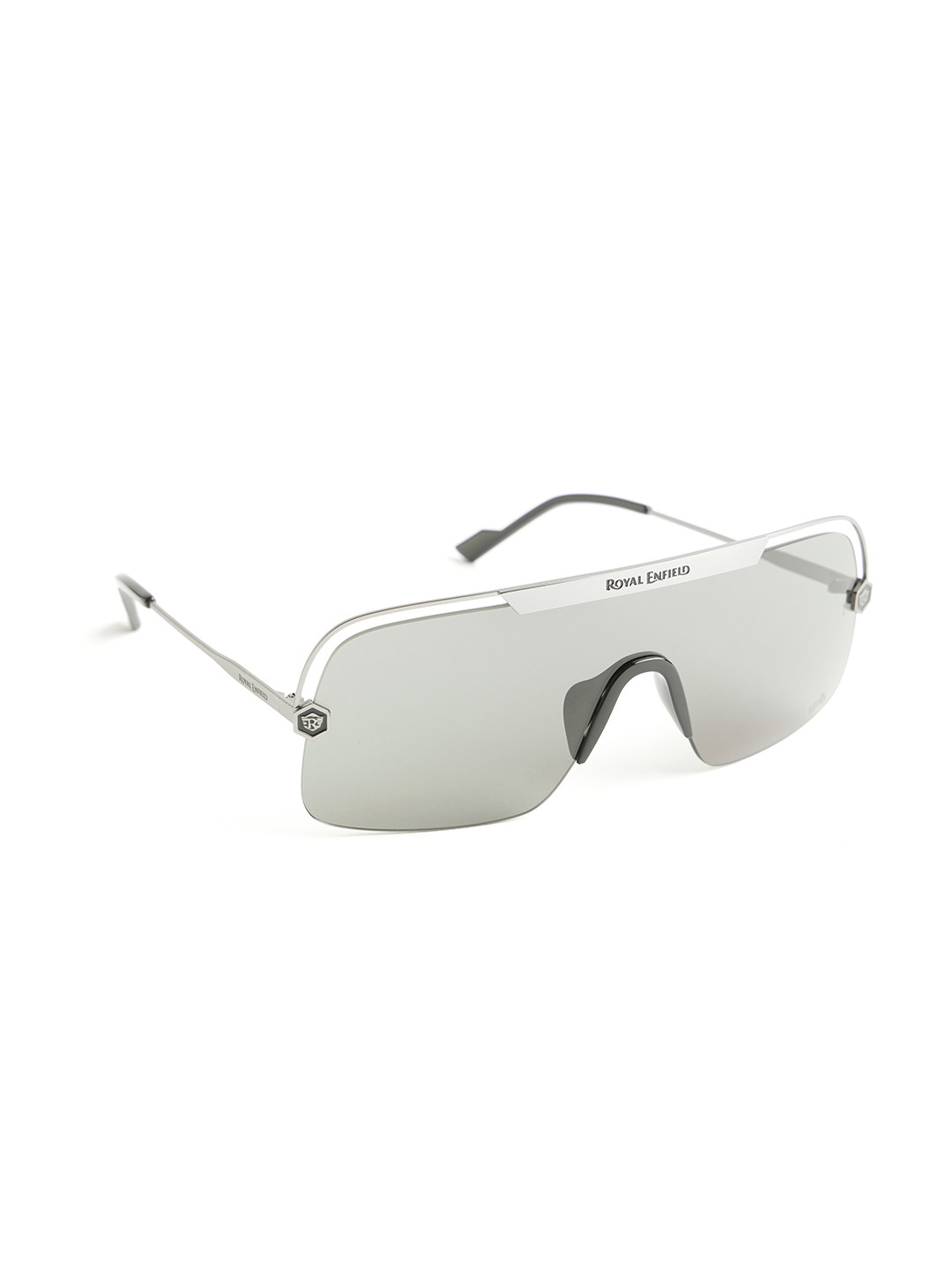 

Royal Enfield Men Shield Sunglasses with UV Protected Lens, Grey