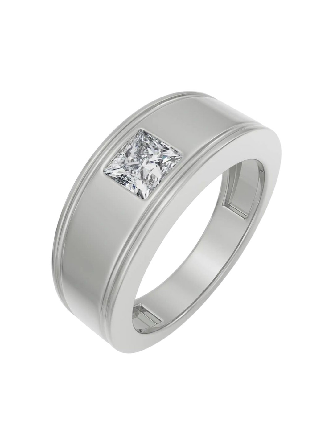 

Emori Princess Cut Diamond Band for Men, Silver