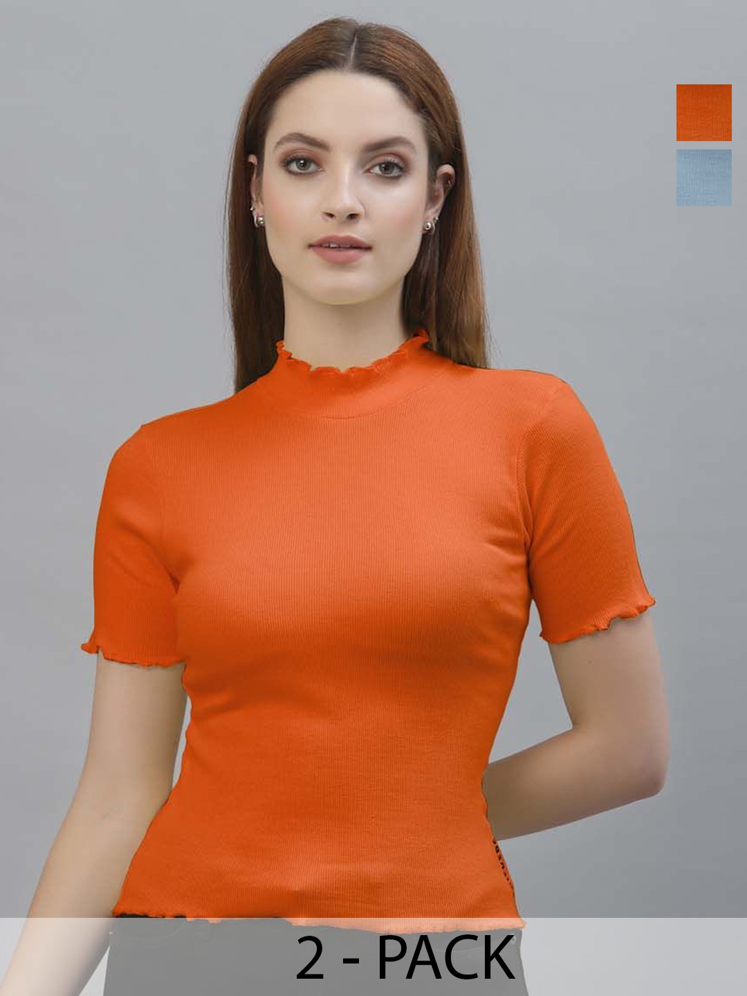 

Friskers Cotton Crop Top, Orange