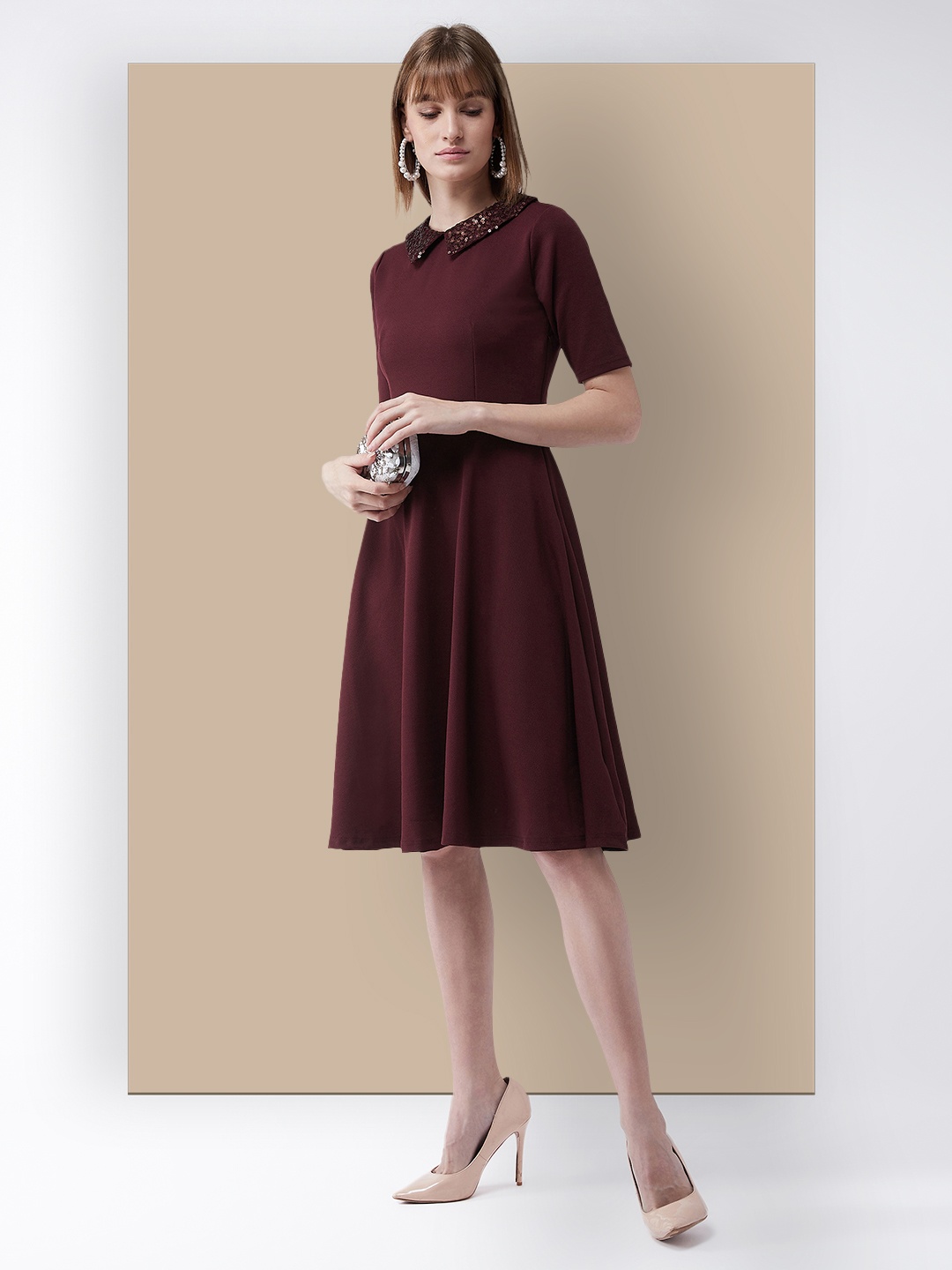 

Chemistry Georgette A-Line Dress, Maroon