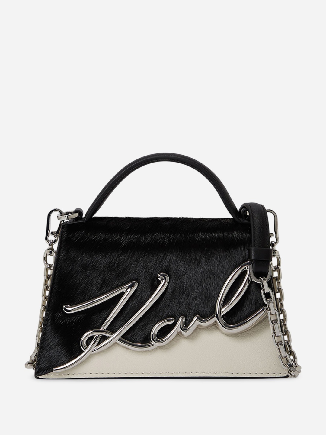 

Karl Lagerfeld Leather Structured Handheld Bag, Na