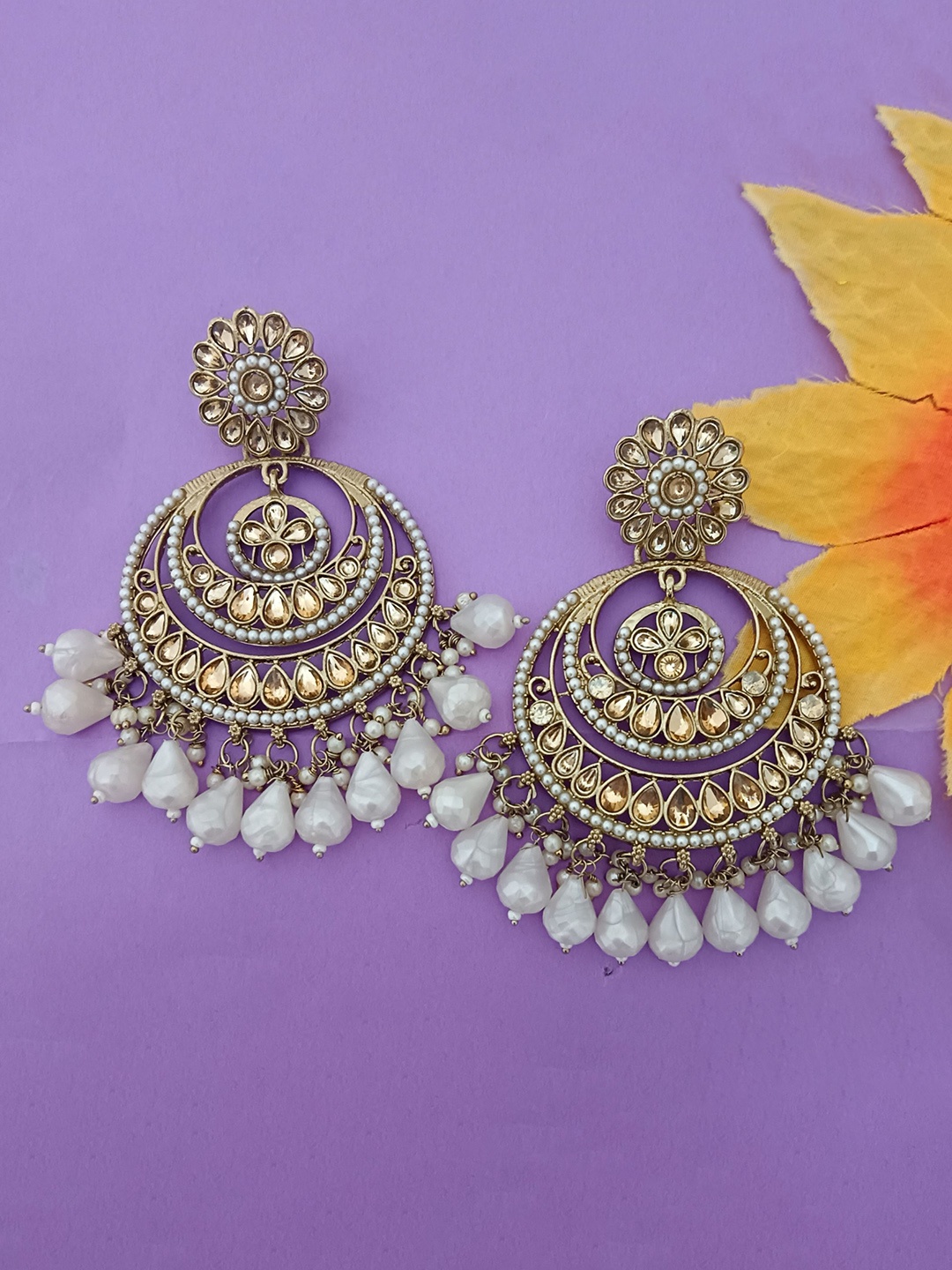 

EVY Contemporary Chandbalis Earrings, Multi