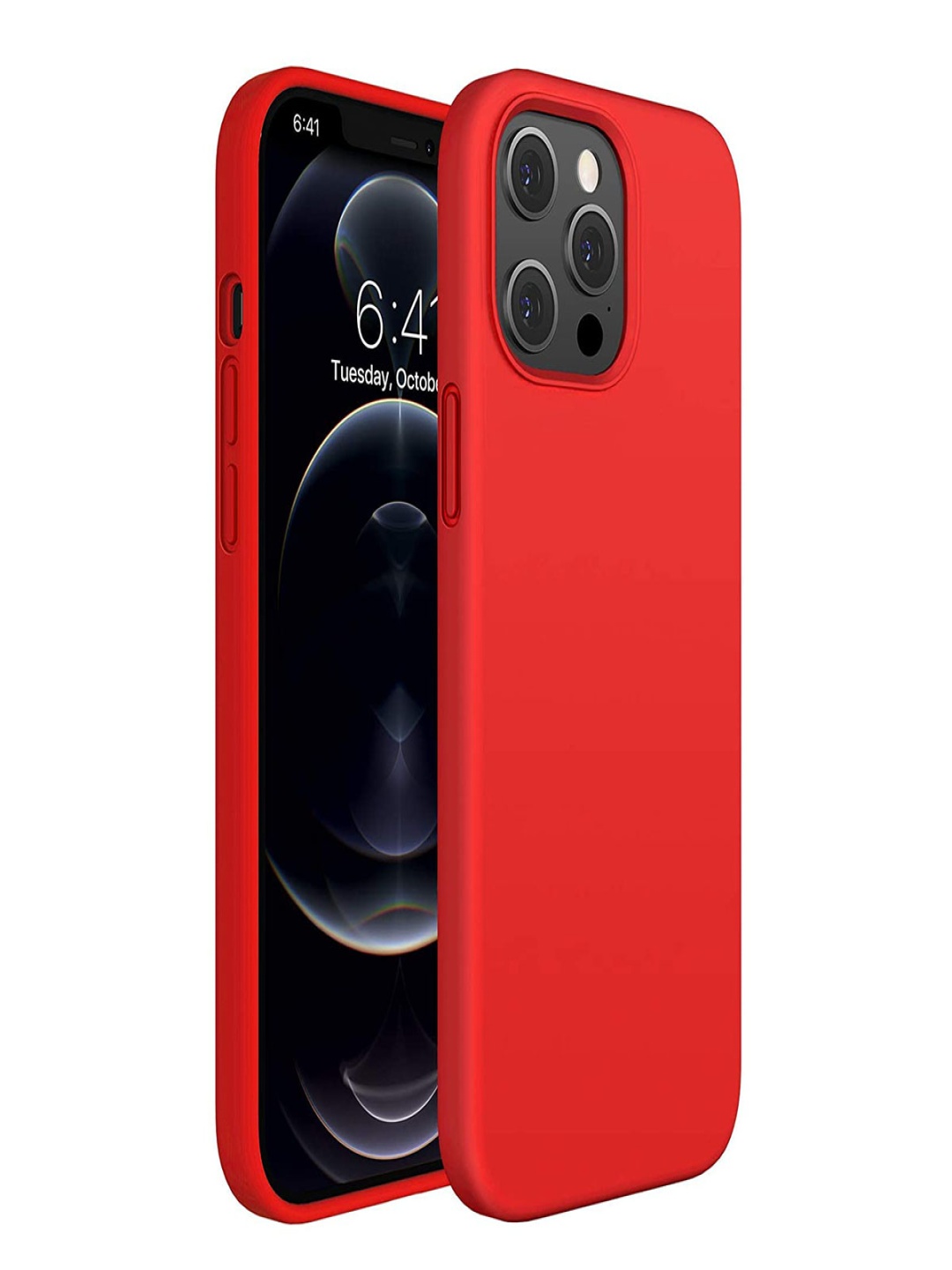 

LIRAMARK Solid Printed iPhone 12 Pro Max Back Case Mobile Accessories, Red