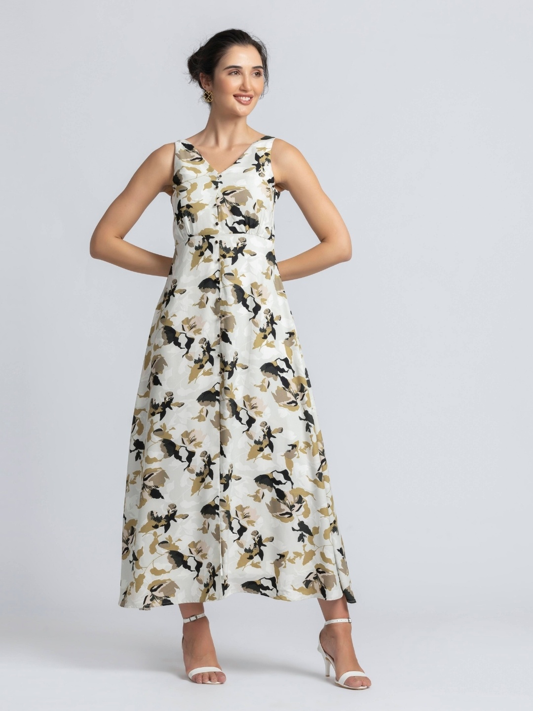 

JULO Print Maxi Dress, Off white