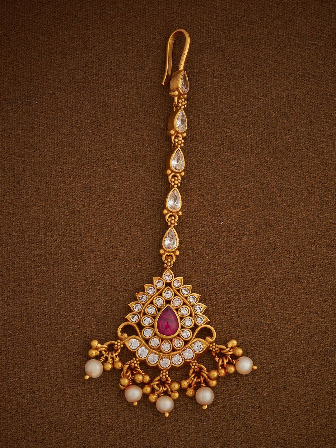 

Kushal's Fashion Jewellery Gold-Plated Maang Tikka Head Jewellery