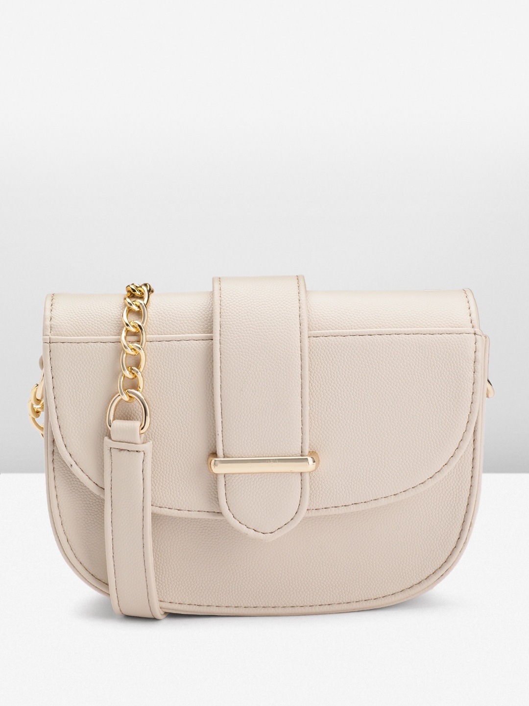 

Carlton London Solid Crossbody Sling Bag, Cream
