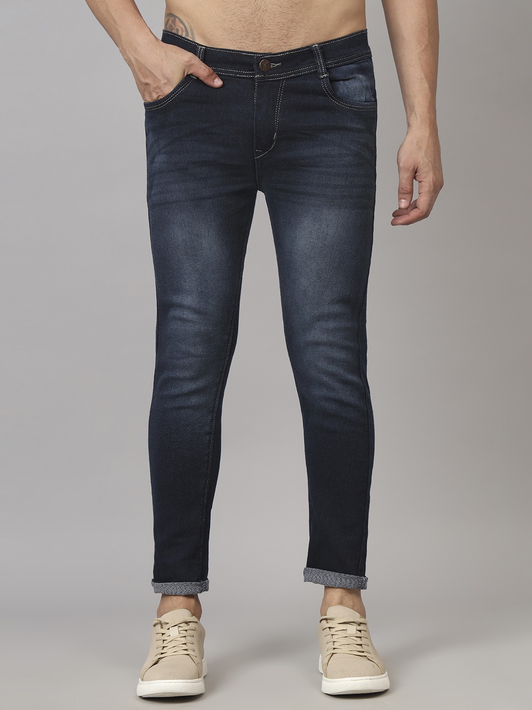 

Moda Rapido Men Classic Tapered Fit Heavy Fade Jeans, Blue