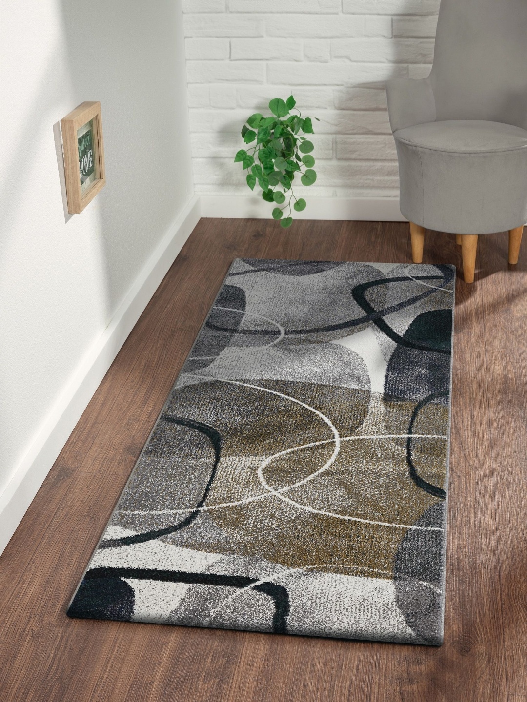 

OBSESSIONS Teal & Brown Rectangle Bed Runner