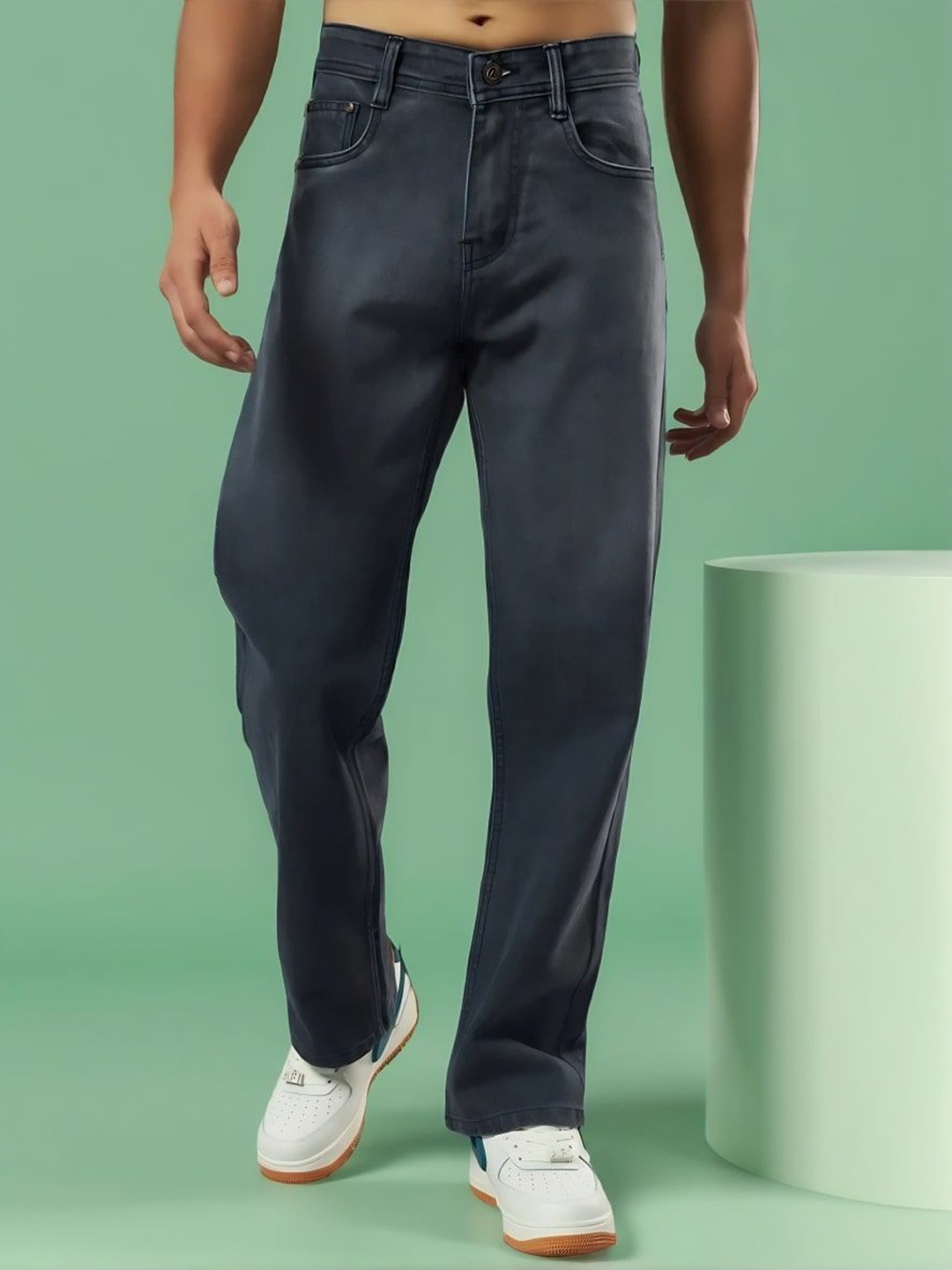 

Moda Rapido Men Straight Fit Slash Knee Jeans, Grey