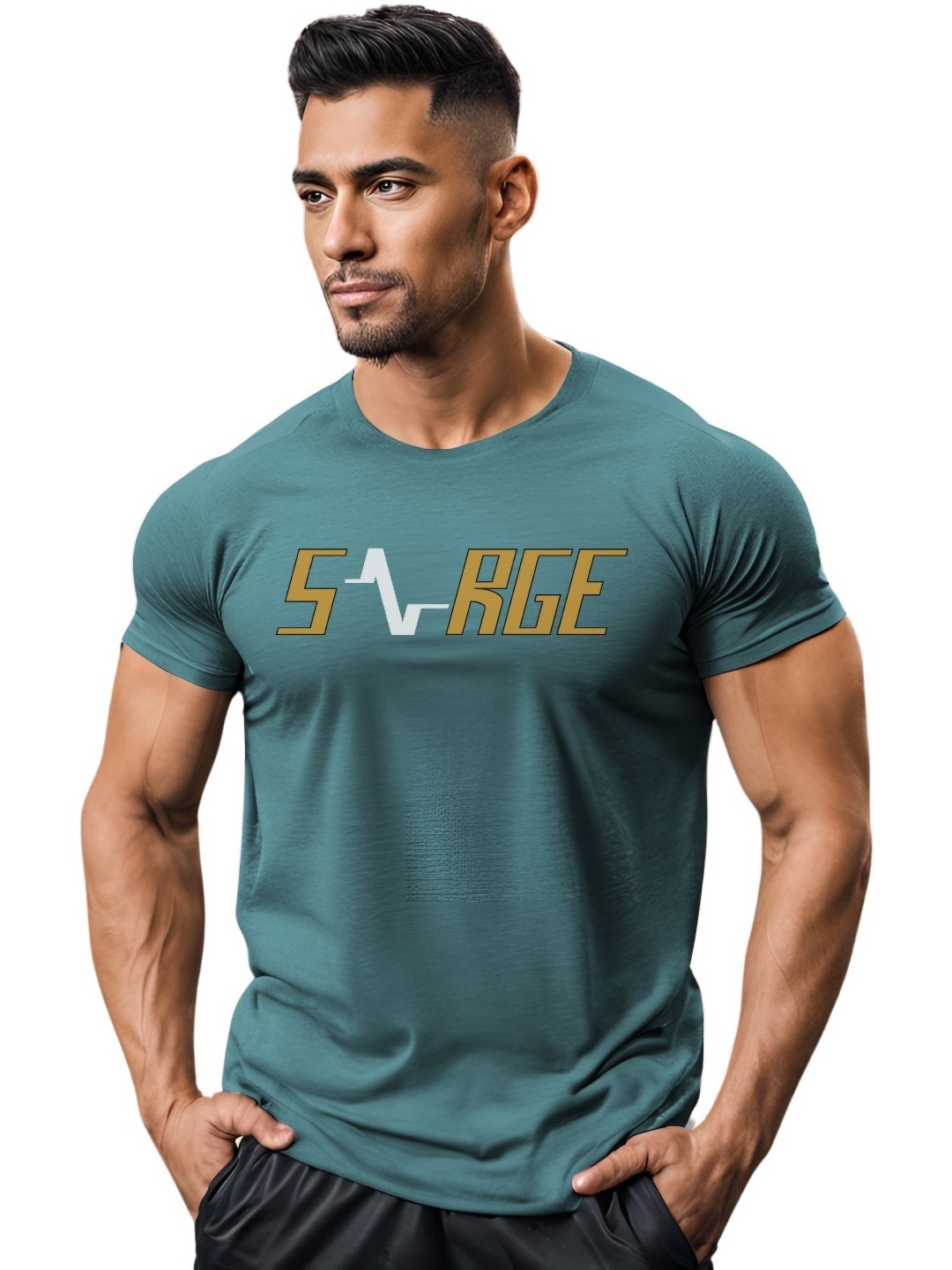 

3Colors Men Moisture Wicking Applique T-shirt, Blue
