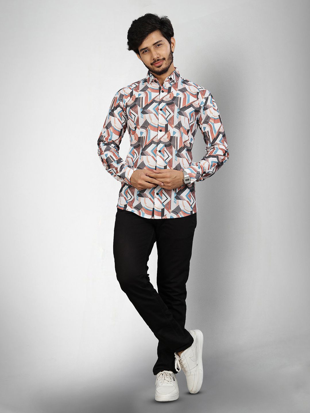 

Moda Rapido Men Original Opaque Printed Casual Shirt, Multi