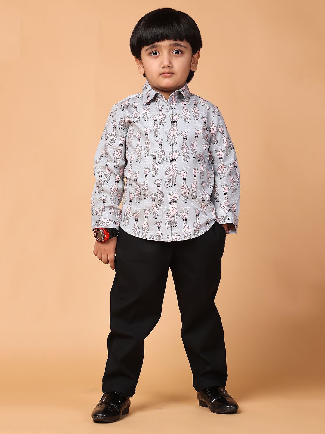 

Piccolo Piglet Unisex Kids Printed Shirt with Trousers, Grey