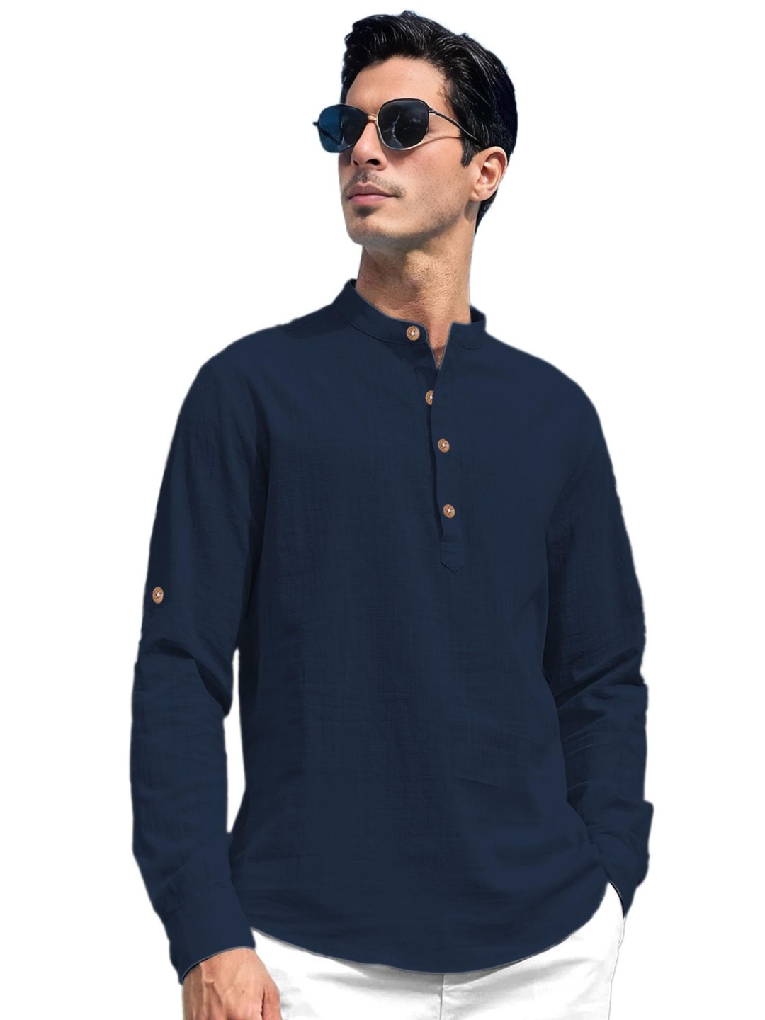 

Amrit Topwear Men Relaxed Slim Fit Opaque Casual Shirt, Navy blue