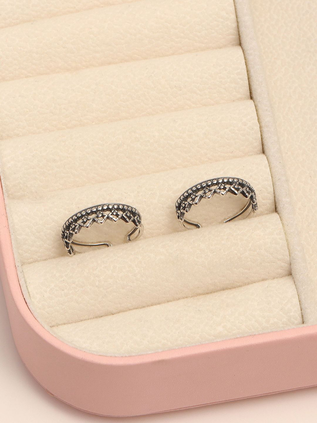 

LeCalla Rhodium-Plated Toe Rings, Silver