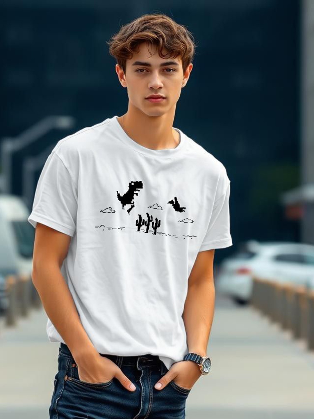 

TOGS & TERRE Men Typography Printed Organic Cotton T-shirt, White