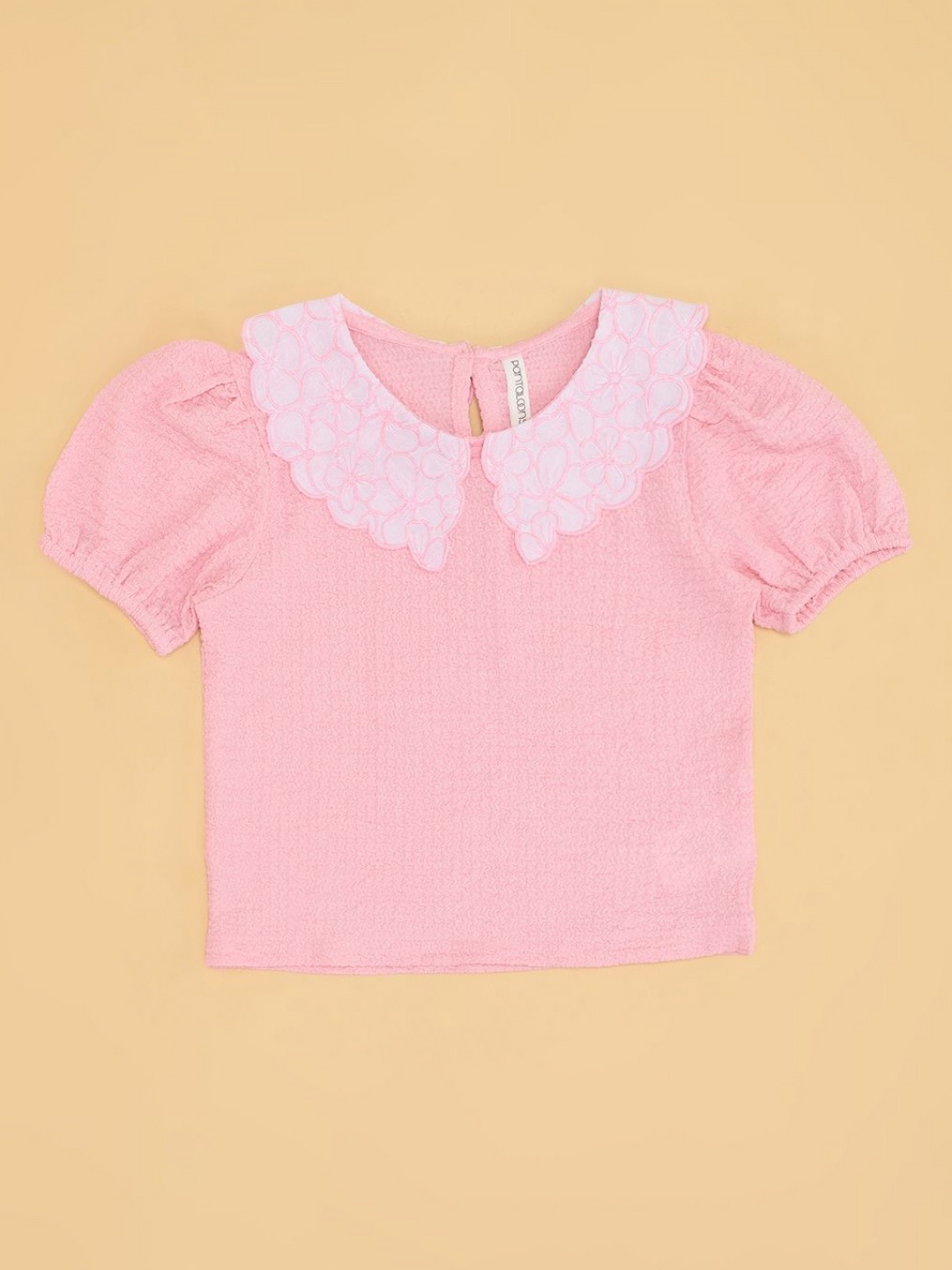 

Pantaloons Junior Girls Raw Edge T-shirt, Pink