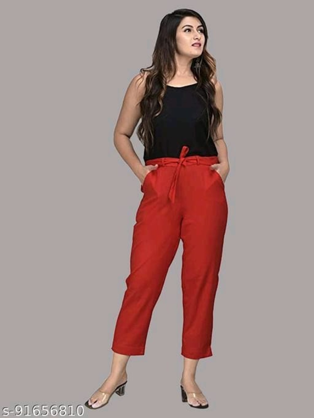 

OUTER WEAR AYAM EXPORTS Women Trousers, Red