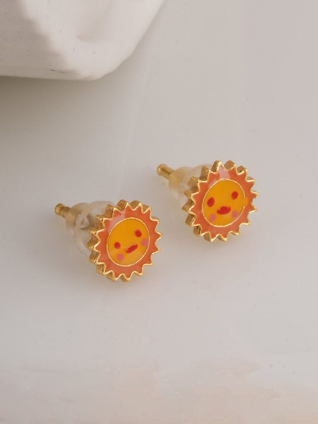 

PALMONAS Contemporary Studs Earrings, Gold