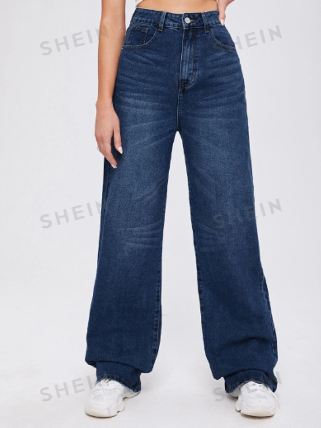 

Metronaut Women Comfort Wide Leg Light Fade Stretchable Jeans, Blue