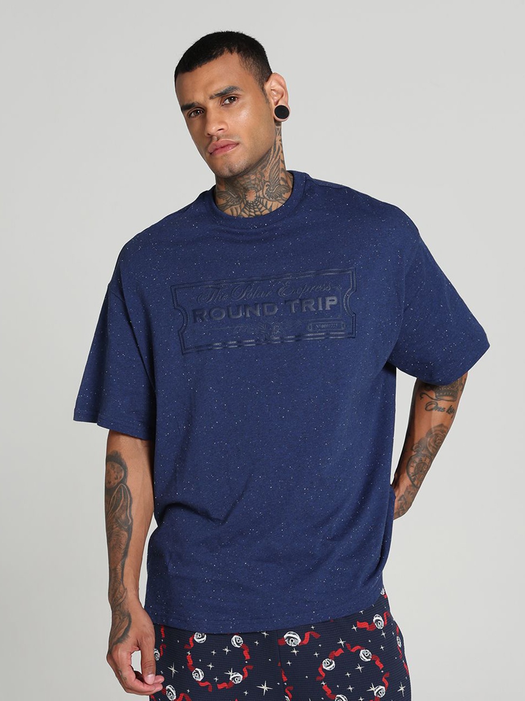 

PUMA Hoops Men Floral Printed Applique T-shirt, Blue