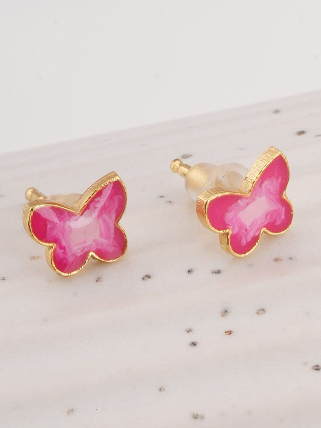 

PALMONAS Contemporary Studs Earrings, Gold