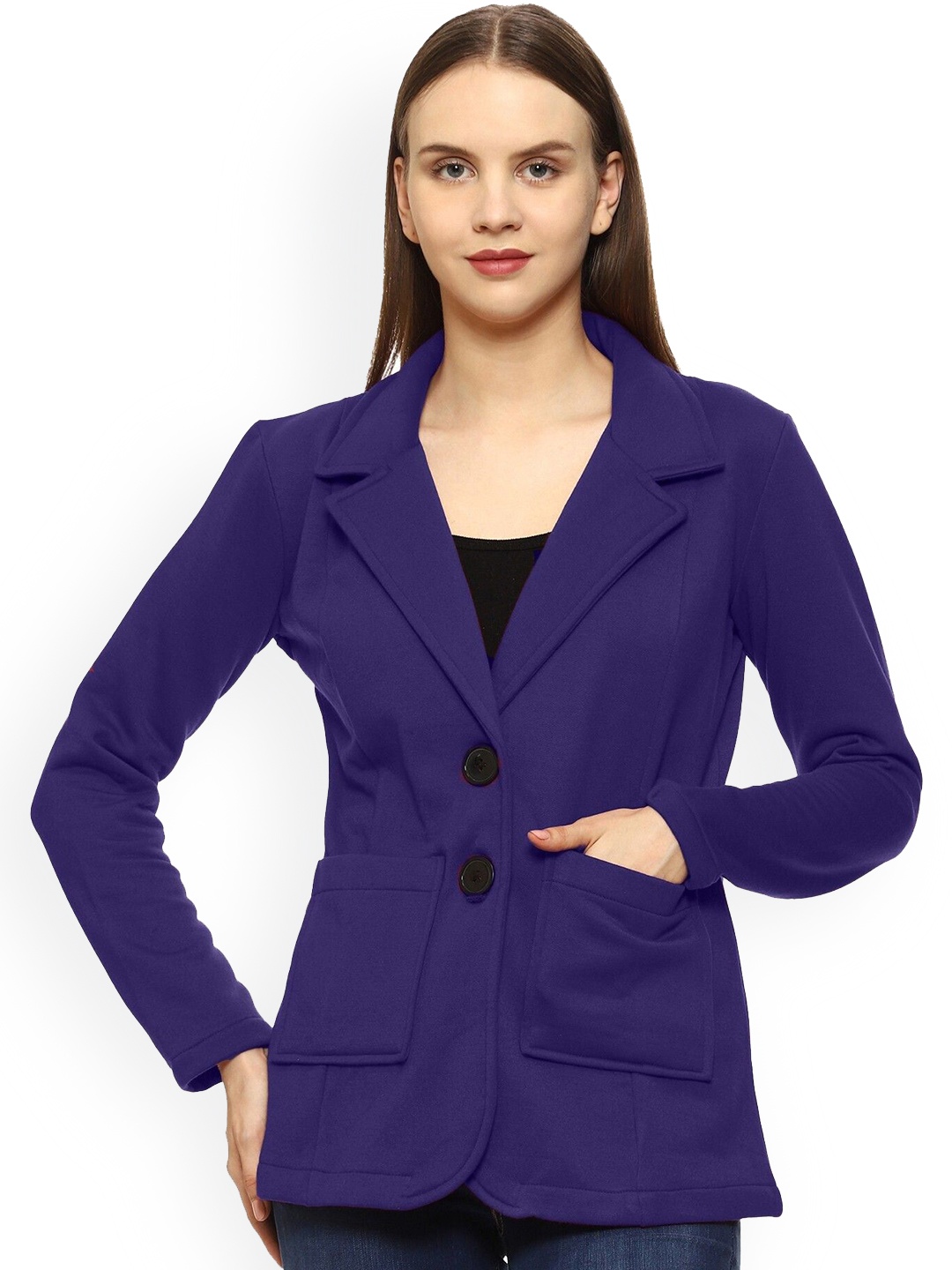 

ROARERS Notched Lapel Single Breasted Blazer, Navy blue