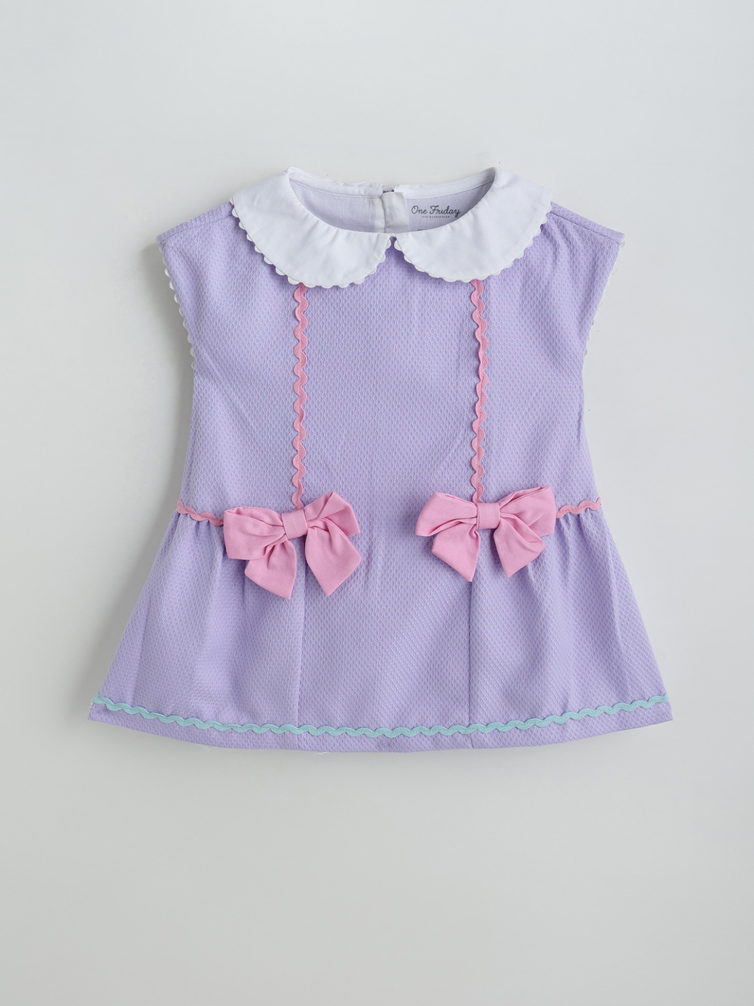 

One Friday Peter Pan Collar A-Line Dress, Purple