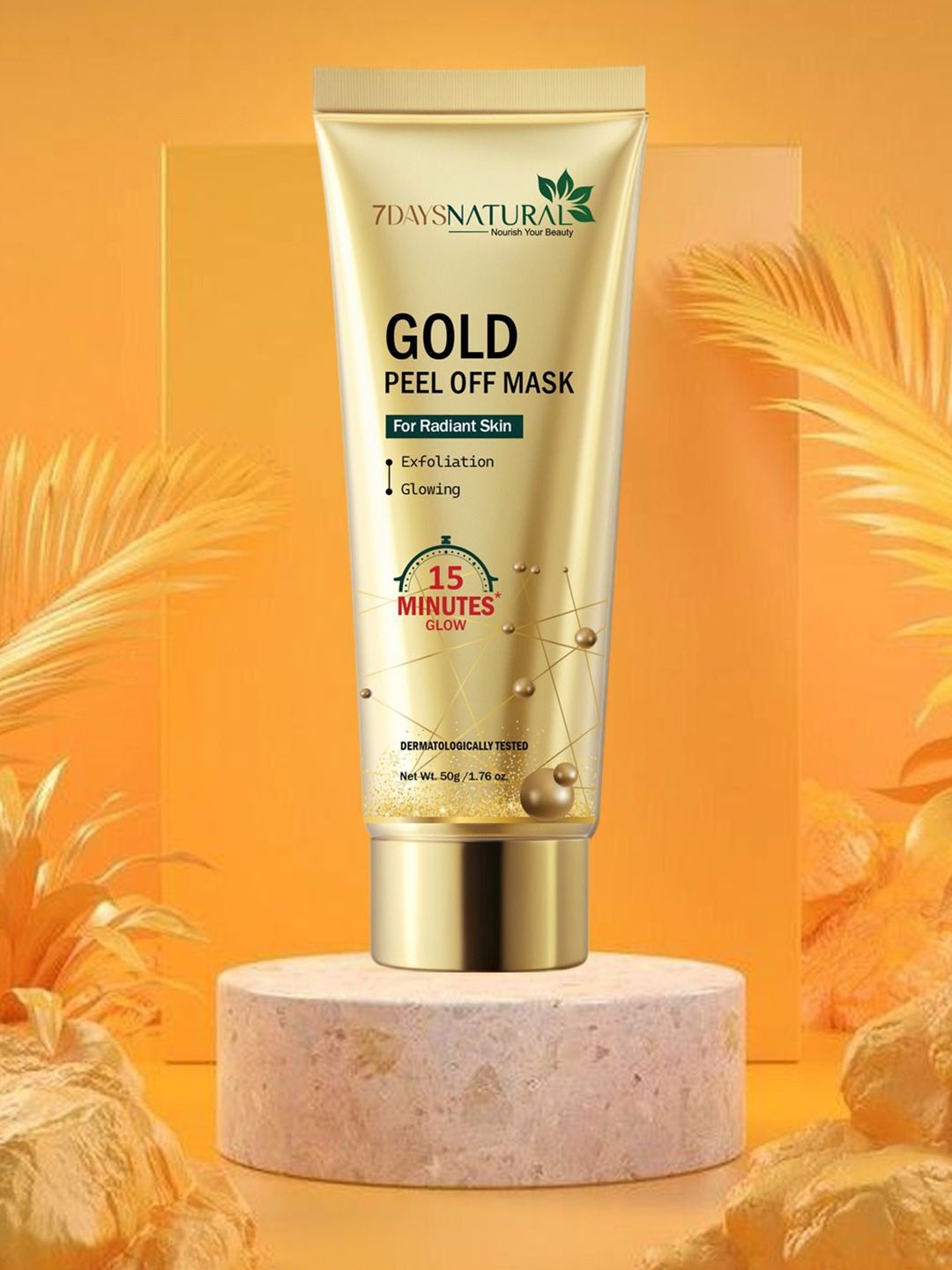 

7DAYSNatural Nourish Your Beauty Gold Peel Off Mask For Radiant Skin - 50 g, Yellow