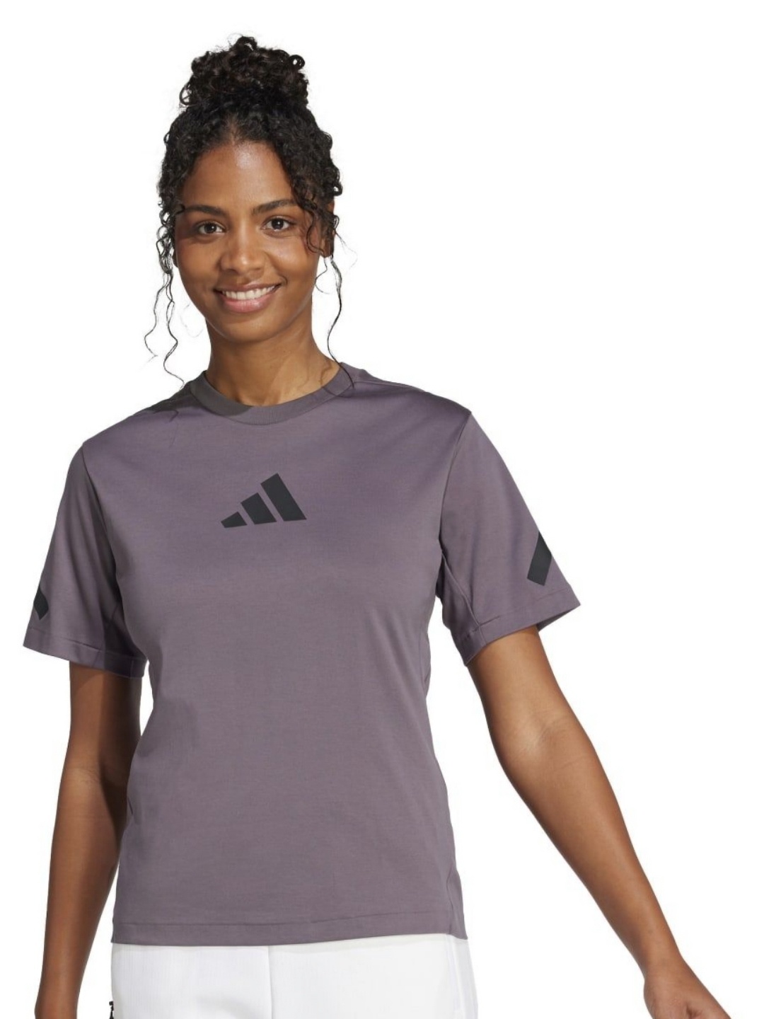 

ADIDAS Originals Women Printed Drop-Shoulder Sleeves Applique T-shirt, Purple