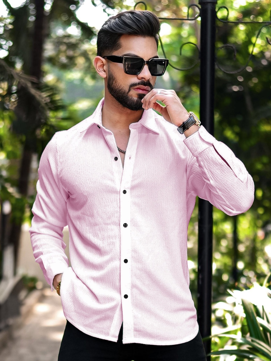 

MARMIC FAB Men Comfort Slim Fit Opaque Casual Shirt, Pink