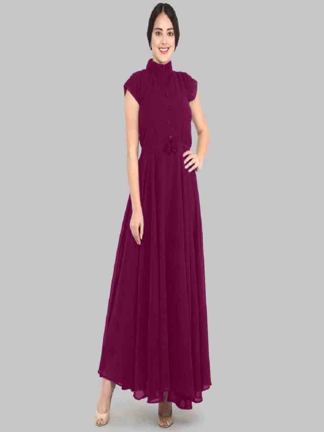 

Raiyani Fashion Applique Georgette Fit & Flare Maxi Dress, Magenta