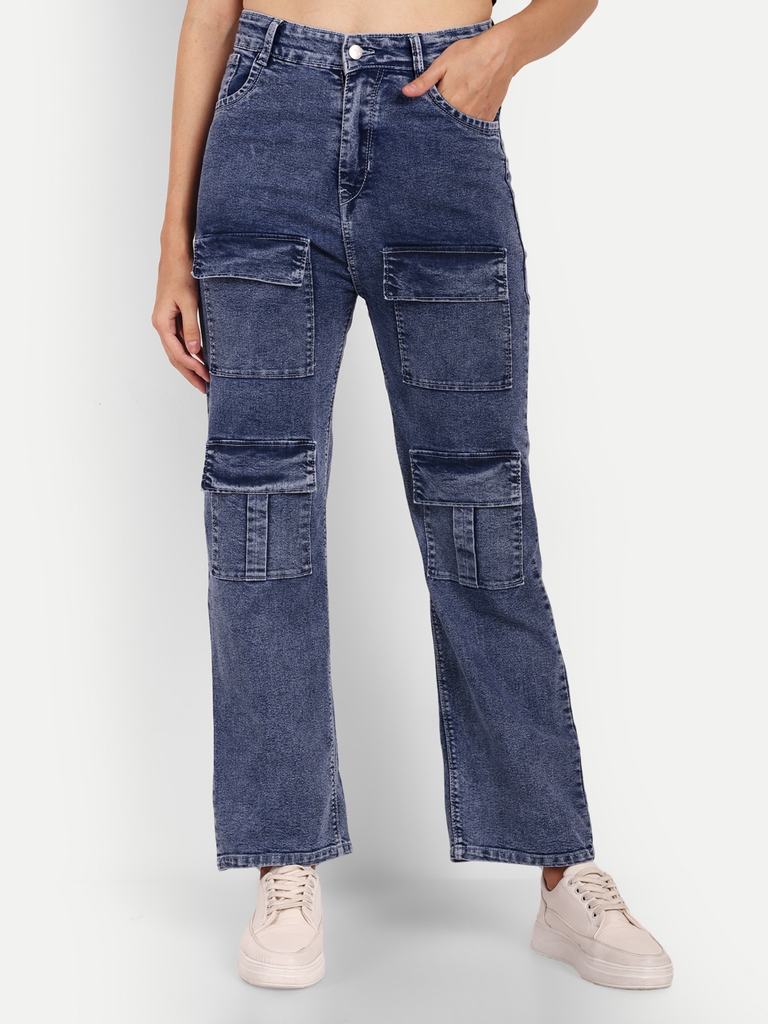

Next One Women Smart Straight Fit High-Rise Stretchable Jeans, Blue