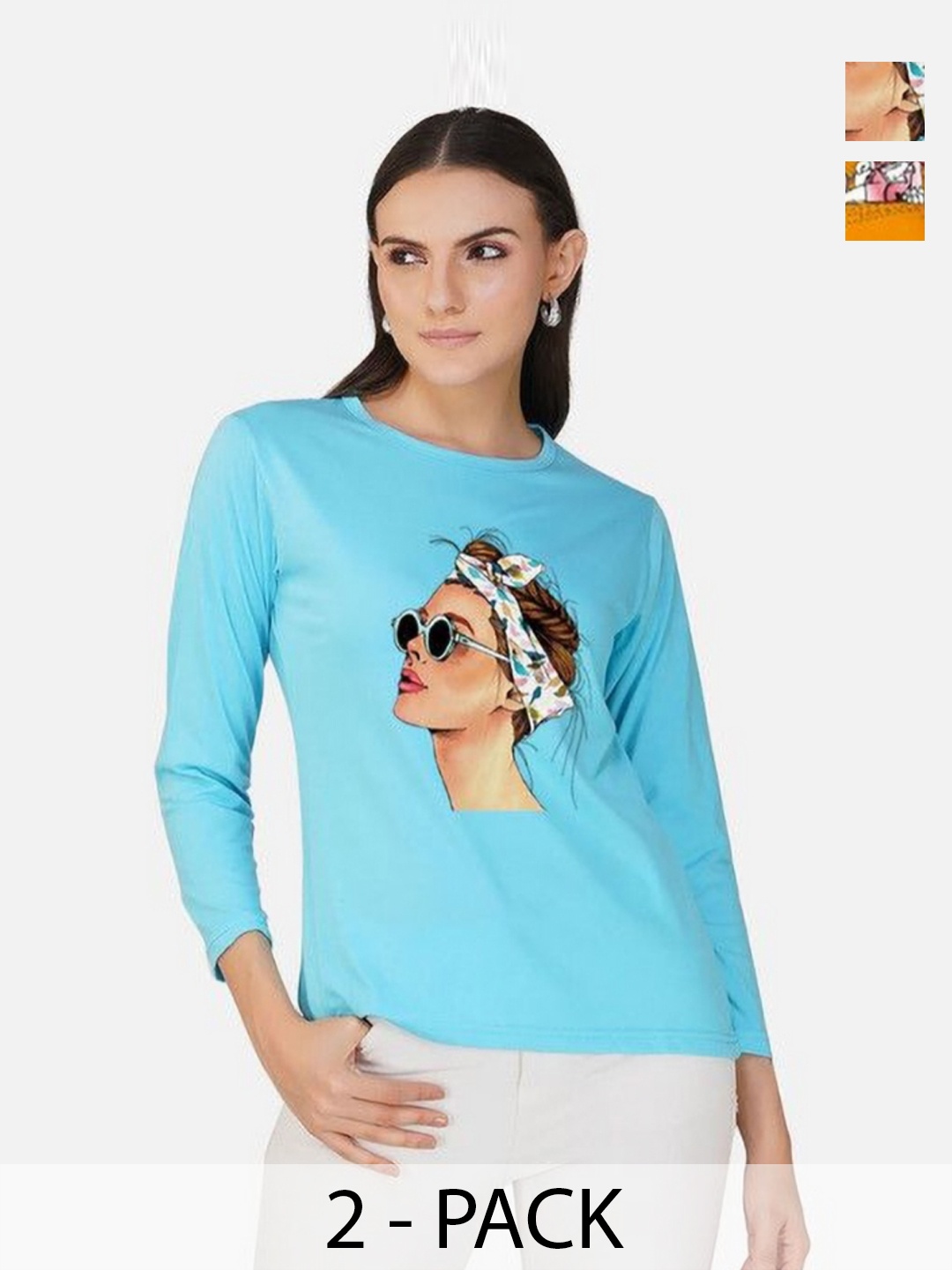 

Metronaut Women 2 Printed Bio Finish Applique T-shirt, Mustard
