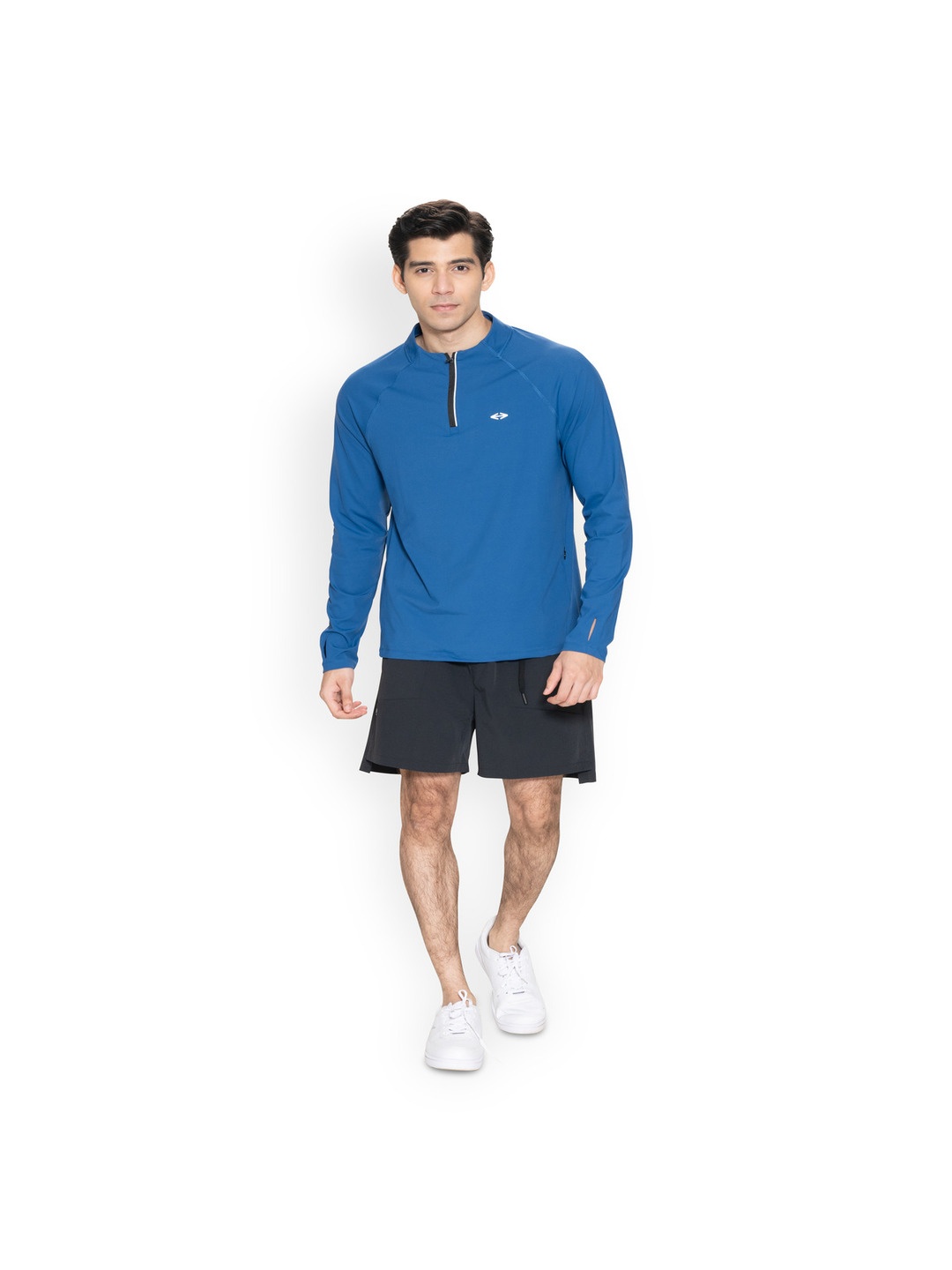 

STRCH Men Nylon Lightweight Outdoor Bomber with Patchwork Jacket, Blue
