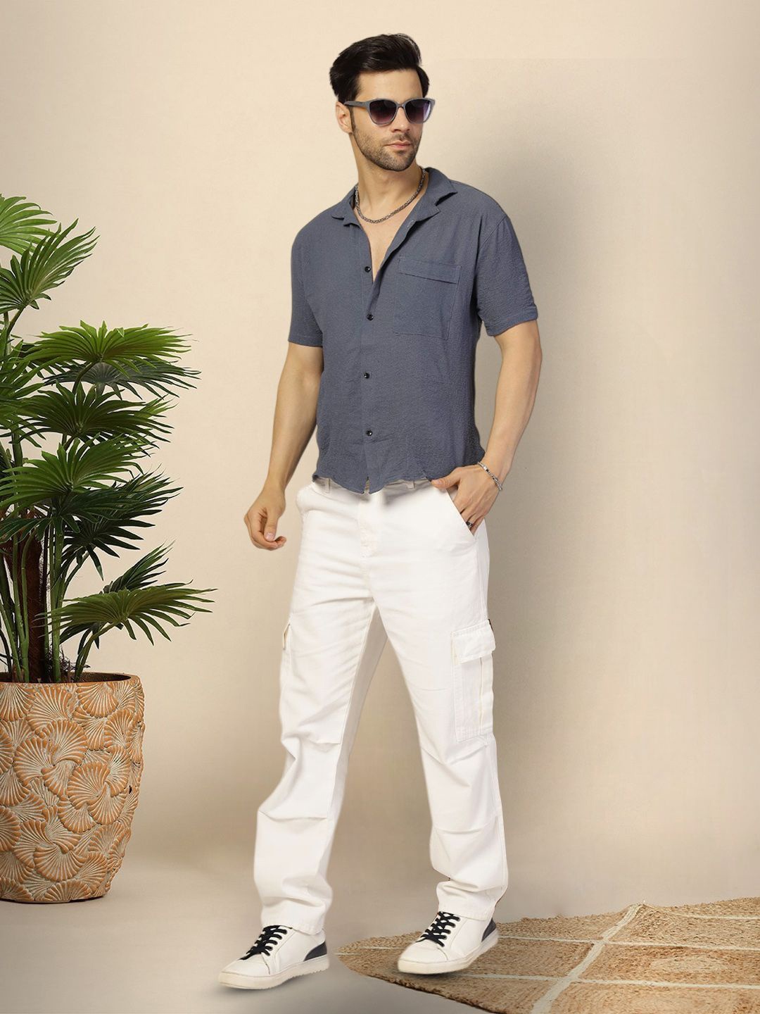 

Moda Rapido Men Original Opaque Casual Shirt, Blue