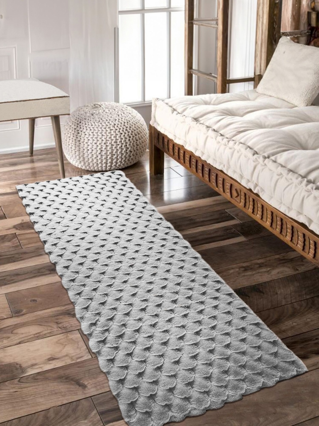 

OBSESSIONS Grey Printed Anti-Static Floor Runner, Silver