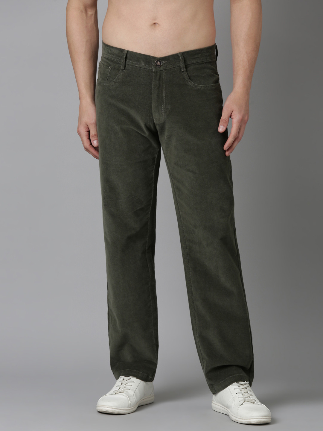 

THE BEETEL HOUSE Men Relaxed Straight Leg Straight Fit Trousers, Olive