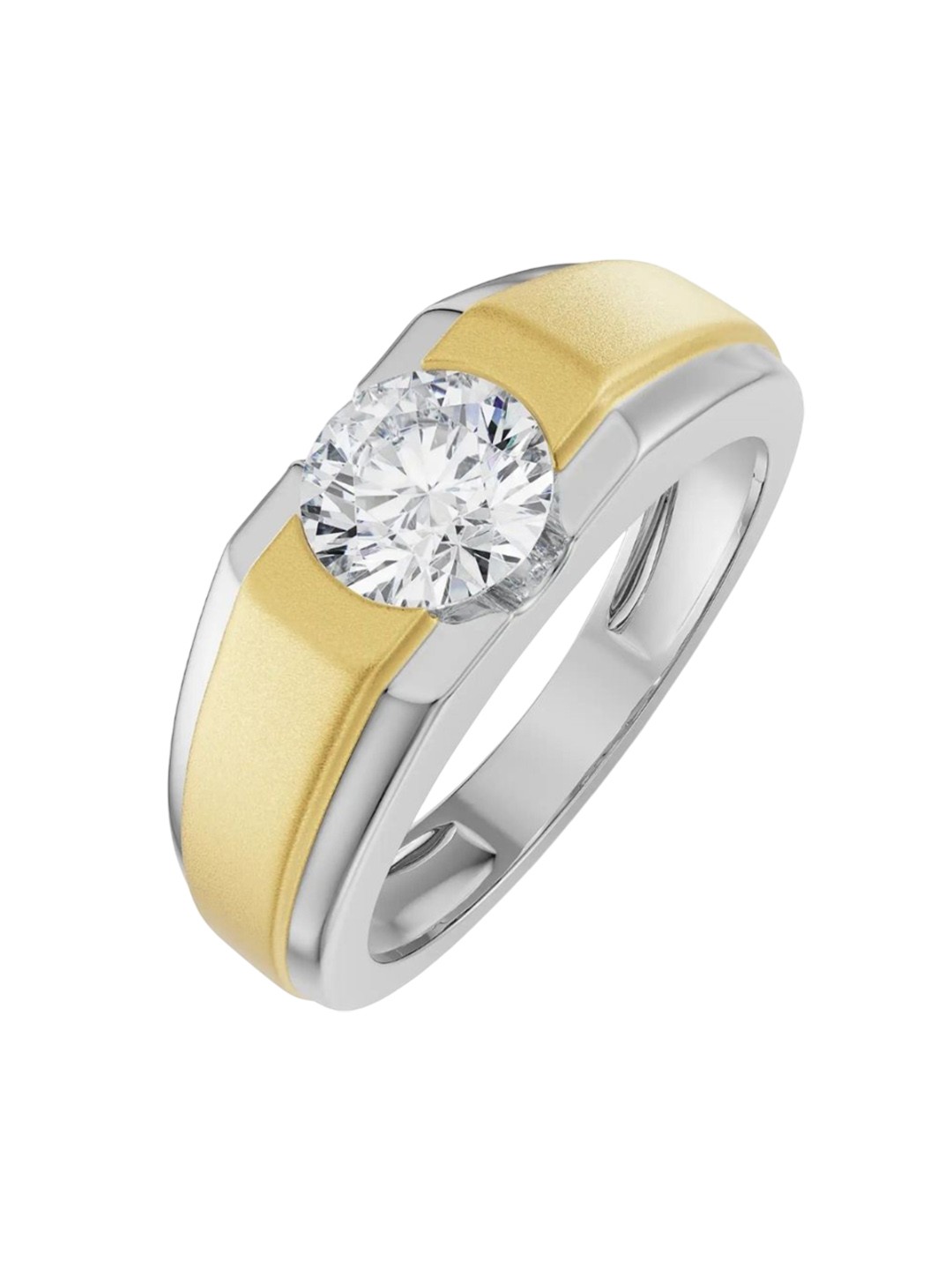 

Emori Two-Tone Round Engagement Ring, Gold