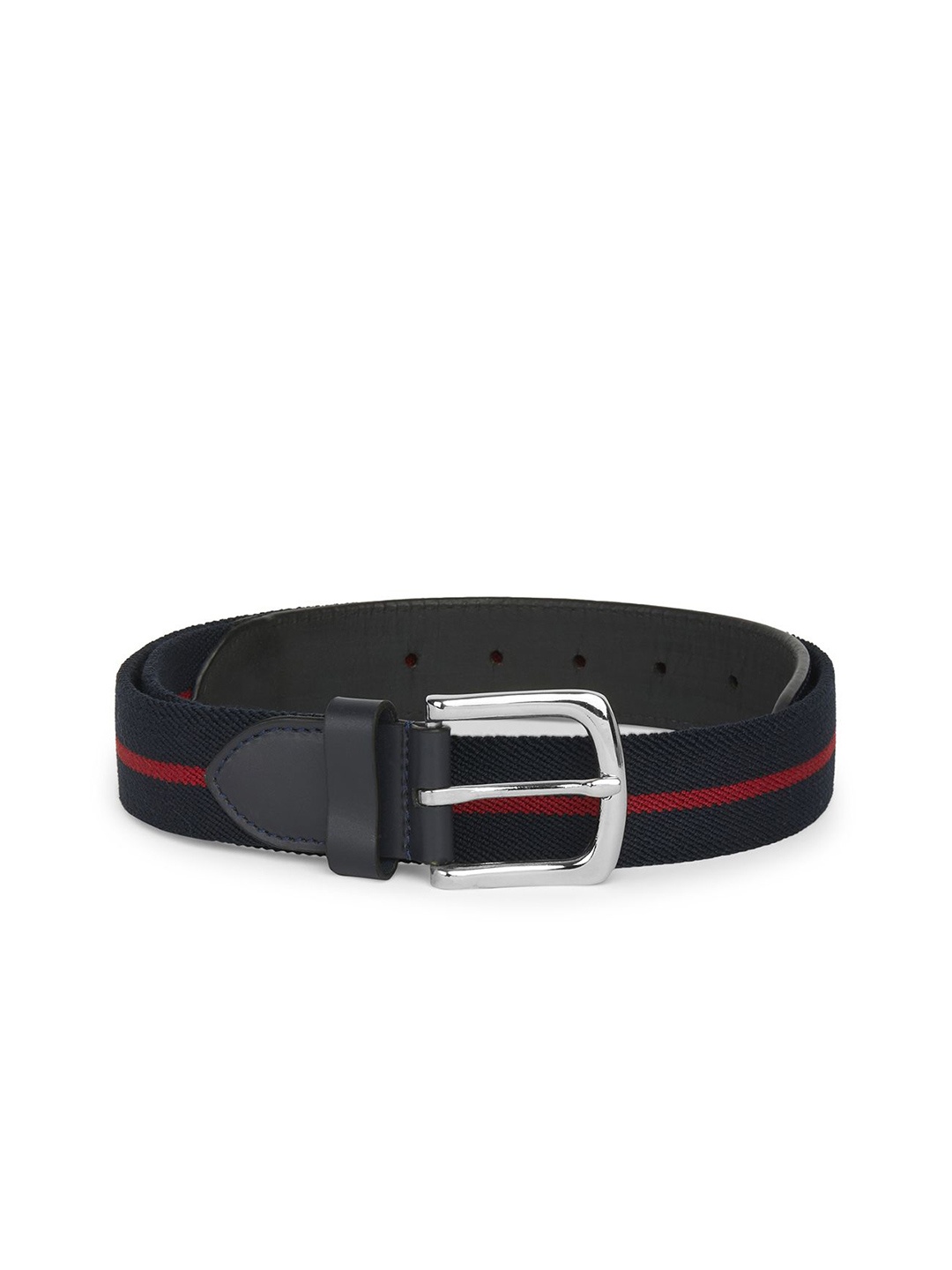 

Being Human Men Striped Leather Belt, Navy blue