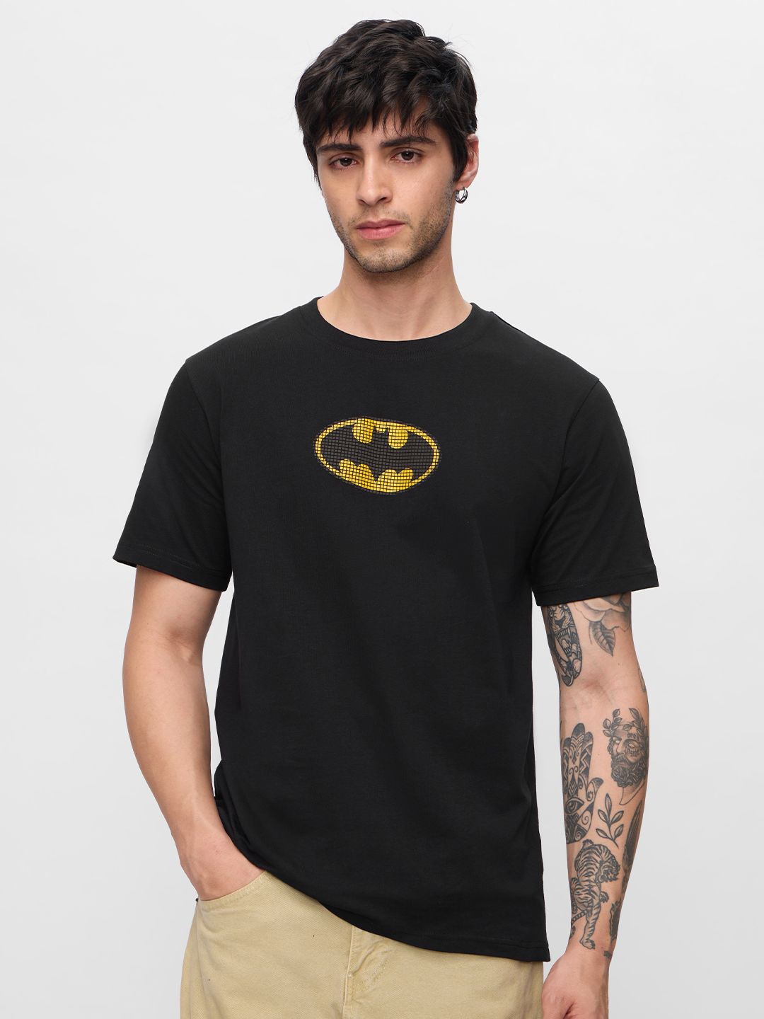 

The Souled Store Men Batman Printed T-shirt, Black