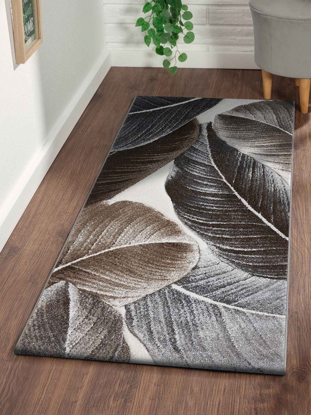 

OBSESSIONS Beige Printed Anti-Static Floor Runner, Brown