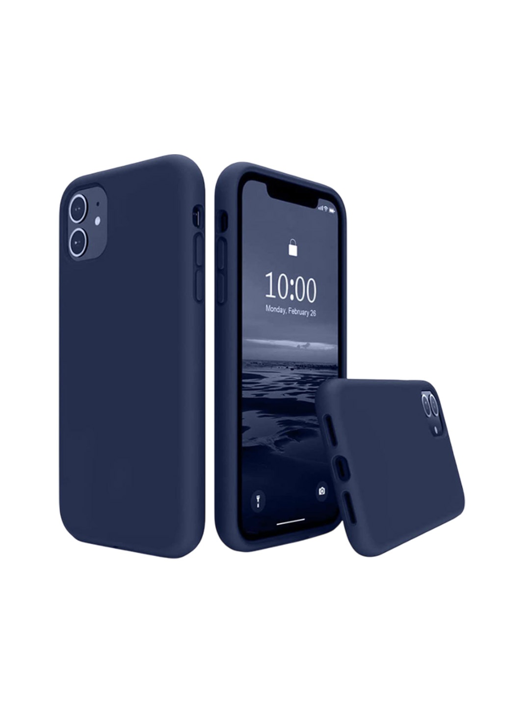 

LIRAMARK Solid Printed iPhone 11 Back Case Mobile Accessories, Navy blue