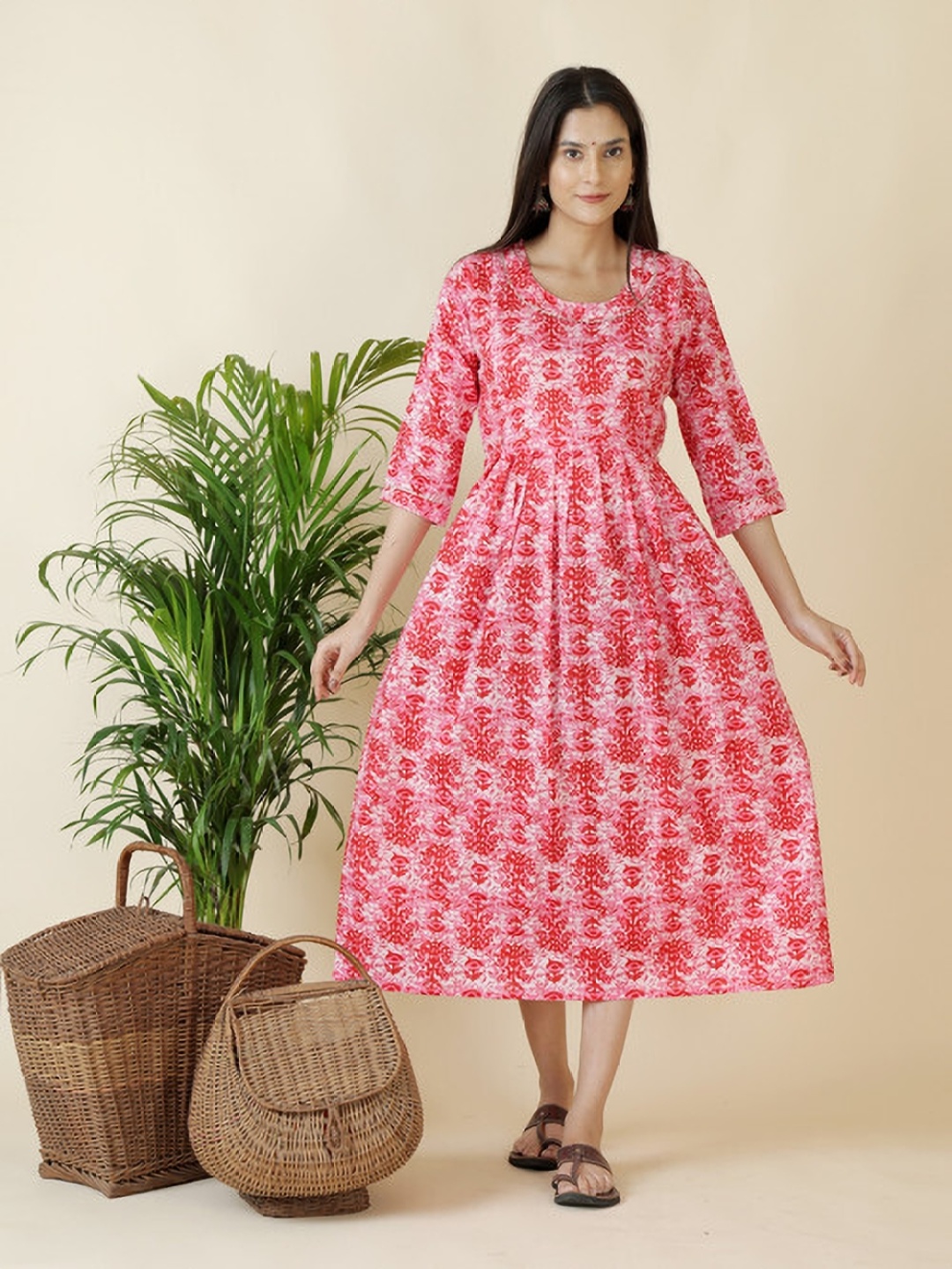 

Moda Rapido Women Ethnic Motifs Printed Thread Work Anarkali Kurta, Multi