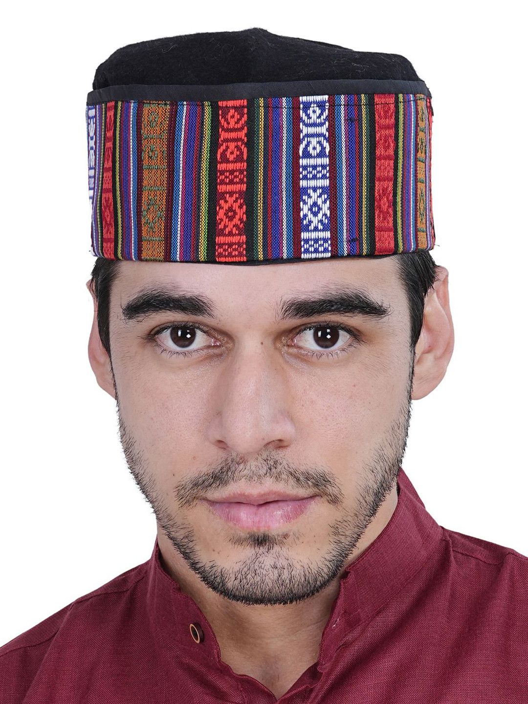 

TEEMOODS Men Himachali Kullu Woollen Cap, Black