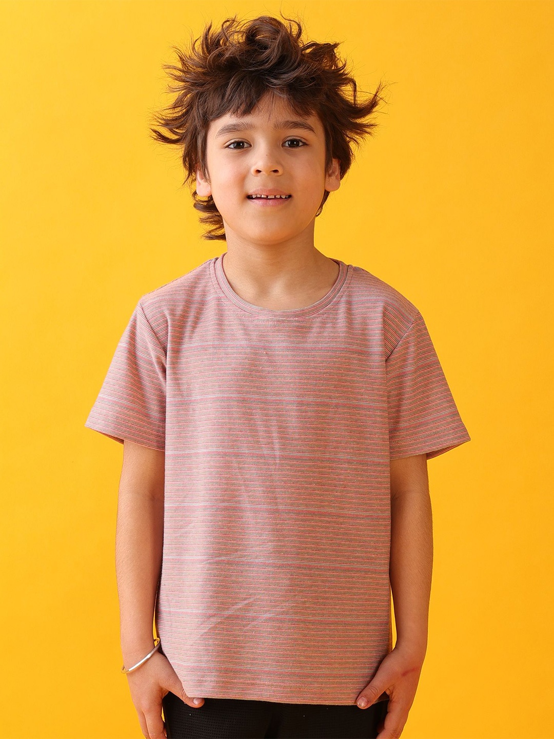 

Anthrilo Boys Printed Pockets T-shirt, Orange
