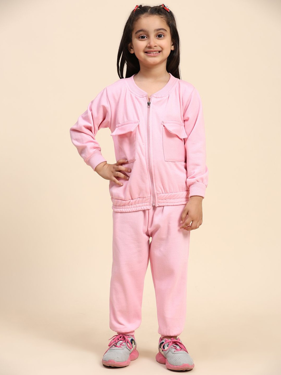 

MAYNEISHA Kids Long Sleeves Sweatshirt With Joggers, Pink