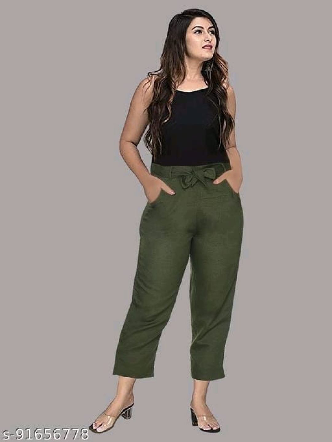 

OUTER WEAR AYAM EXPORTS Women Trousers, Olive