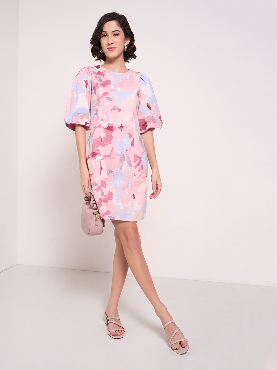 

Honey by Pantaloons Floral Print A-Line Dress, Mauve