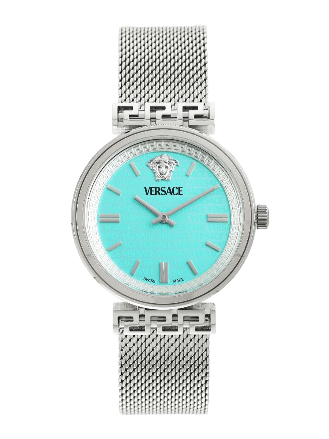 

Versace Women Brass Dial & Stainless Steel Bracelet Style Straps Analogue Watch VETCA0324, Turquoise blue