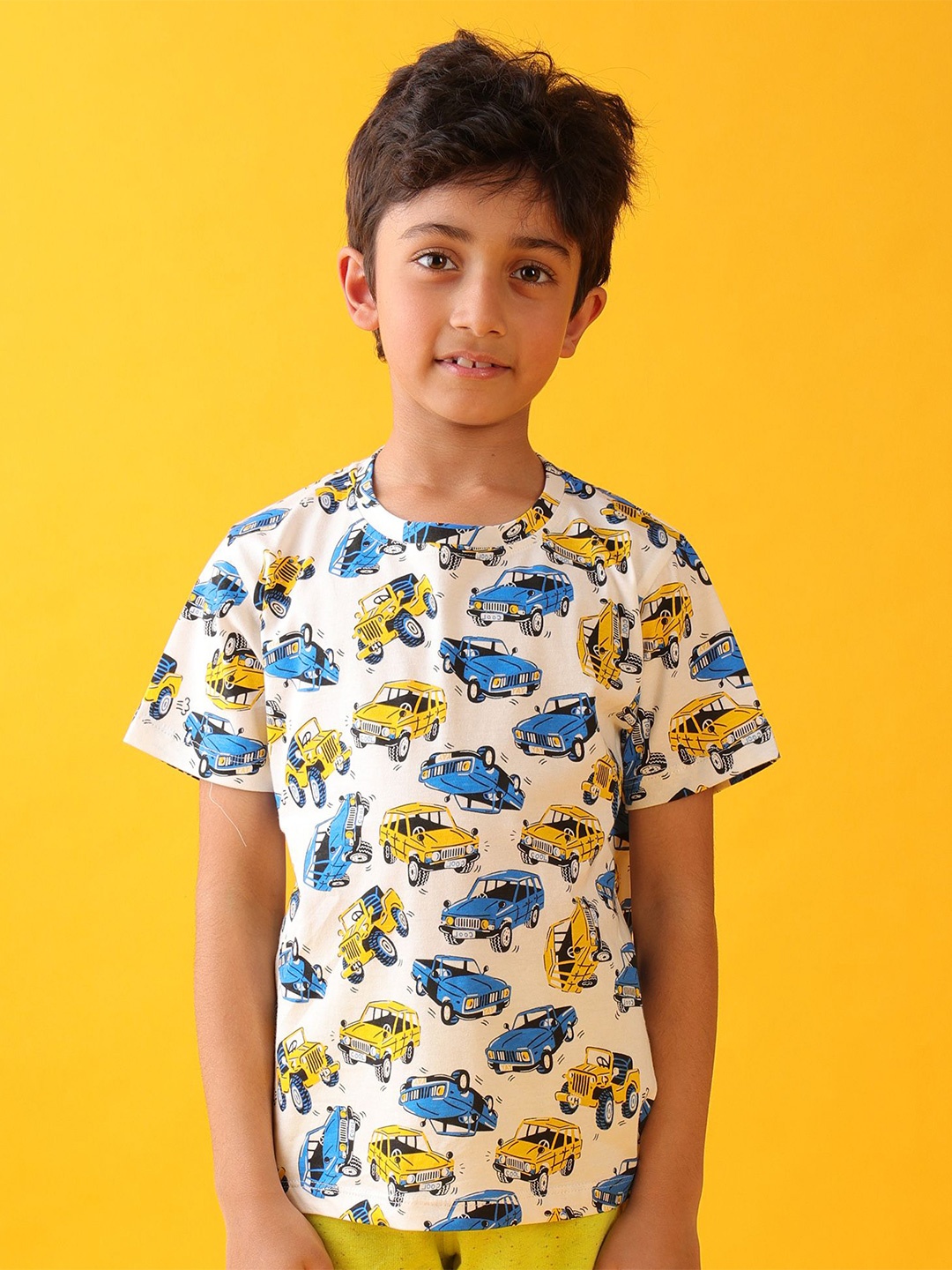 

Anthrilo Boys Printed Tropical Pockets T-shirt, White